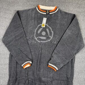 Vintage Groove Sweater Mens XXL Long Sleeve Skate Record Label Music Y2K NWT
